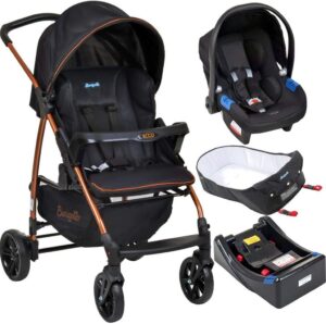 Carrinho de Bebe Bebe Conforto Base e Ninho Burigotto Ecco Preto Bronze
