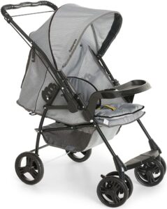 Galzerano Carrinho Para Bebê Passeio Berço Travel System Alça Reversível 0 Até 15Kg Milano Cinza
