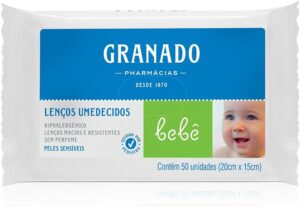 Granado - Lenço Bebê Pele Sensível, Branco, 50 Unidades
