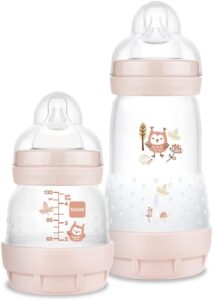 MAM Kit De Mamadeiras Easy Starter Set – Rosa (O Starter Set É Recomendado A Partir De 0 Meses De Idade). Auto Esterilizável Em 3 Minutos Mam Rosa
