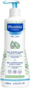 Mustela BR Gel Lavante Suave Com Abacate Orgânico 500Ml - Sabonete Líquido Corpo e Cabelo Para Bebês 93% De Ingredientes De Origem Natural Fórmula Biodegradável - Mustela Bebê e Criança
