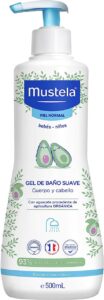 Mustela Sabonete Líquido Hipoalergénico Gel Lavante Corpo e Cabelo Bebê Azul Grande/500 Ml
