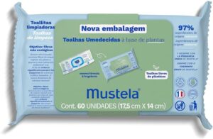 Mustela Toalhas Umedecidas À Base De Plantas 60 Unidades - Lenços Umedecidos Perfumados E Suaves Para Higiene Do Rosto Ao Bumbum – Com 97% De Ingredientes Naturais – Bebê E Criança
