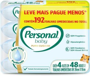 Personal Toalha umedecida Baby Puro Cuidado Promopack 192 unidades
