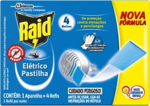 Raid Repelente Elétrico Pastilha Aparelho + Refil com 4 unidades
