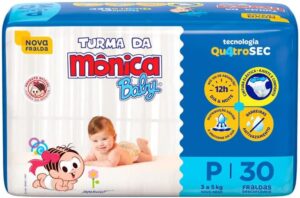 Fralda Turma da Mônica Baby Jumbo P 30 Unidades
