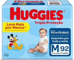 Huggies Tripla Proteção -Fralda, Tamanho M, 92 Fraldas
