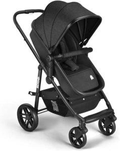 Carrinho de bebe Passeio Beyond 2 em 1 Assento Moises 0-15kg Preto com Cinza Multikids Baby - BB428