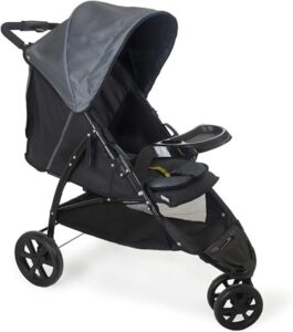 Galzerano Carrinho De Bebê Passeio Reclinável Berço 3 Rodas De 0 Até 15Kg Cross Trail Preto Cinza