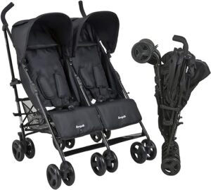 Carrinho De Bebe Para Gemeos Burigotto Twingo Black Preto, Burigotto