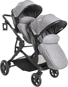 Carrinho para Gemeos Berço Passeio Moises Kiddo Pair Cinza