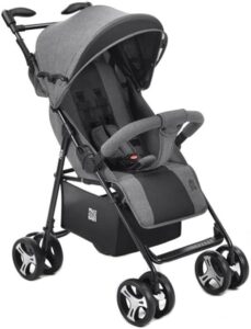 Multikids Baby Carrinho Passeio Flick 0-15Kgs Preto Com Cinza Bb445