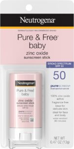 Neutrogena Protetor solar mineral para bebês puro e com FPS 50 de amplo espectro e óxido de zinco